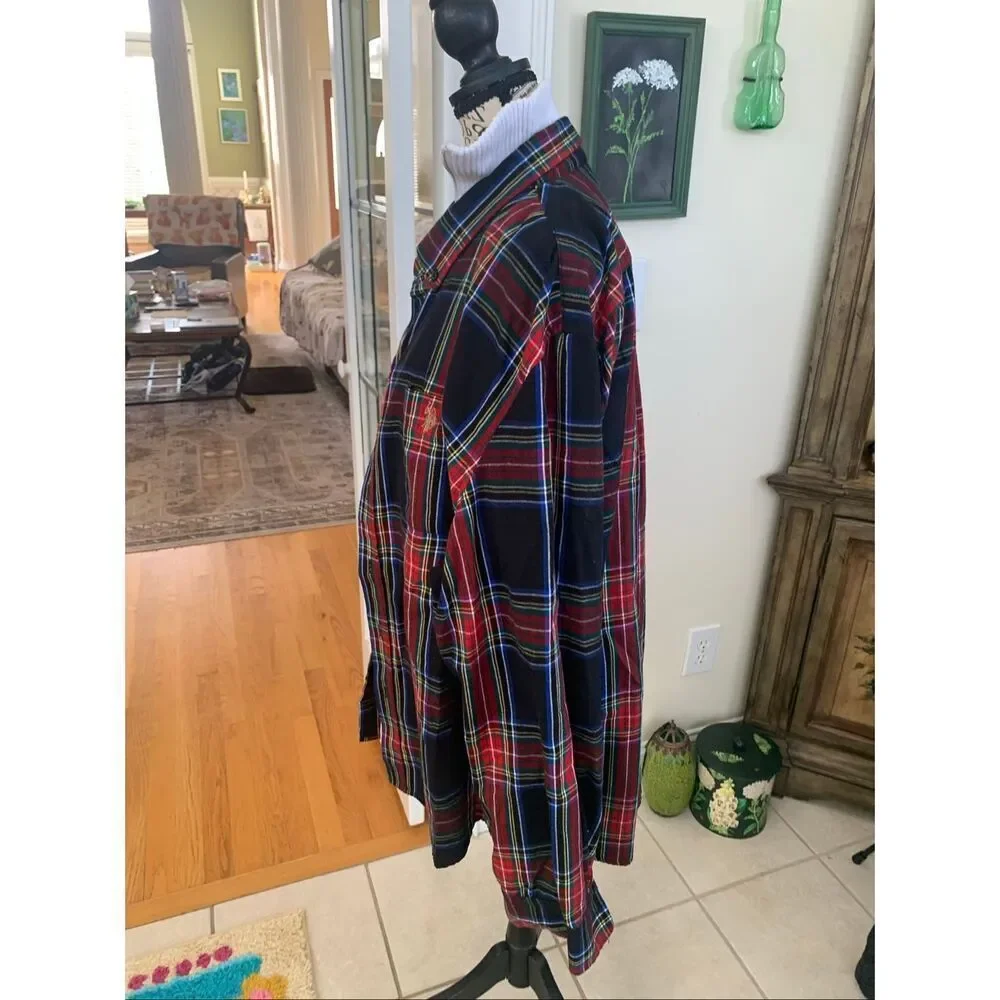 Polo Ralph Lauren Green Red Multicolor Plaid Flannel Shirt